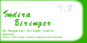 indira biringer business card